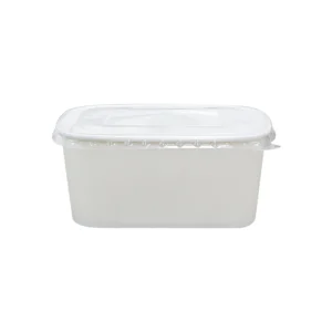 White Paper Containers With PP 1000ml 25 Pieces